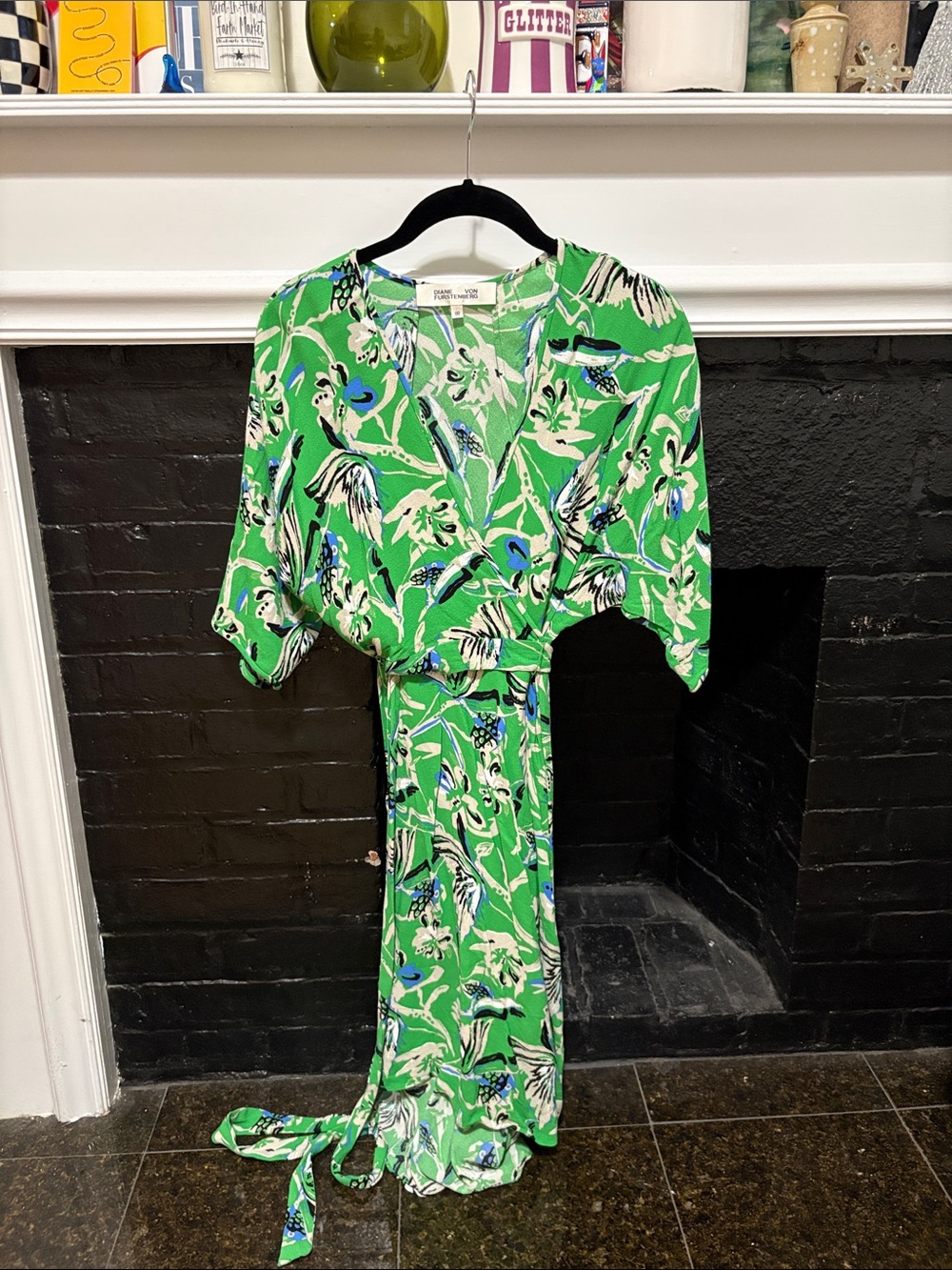 DVF Floral Midi Wrap Dress